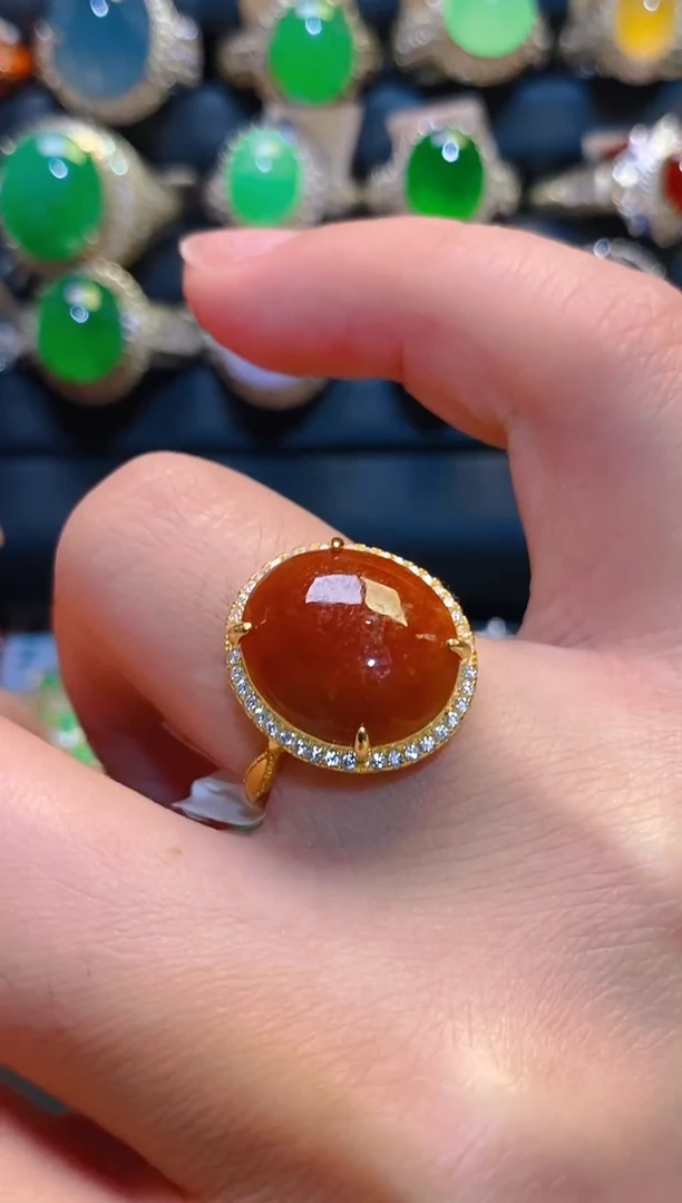 银S925镶嵌翡翠耳饰天然