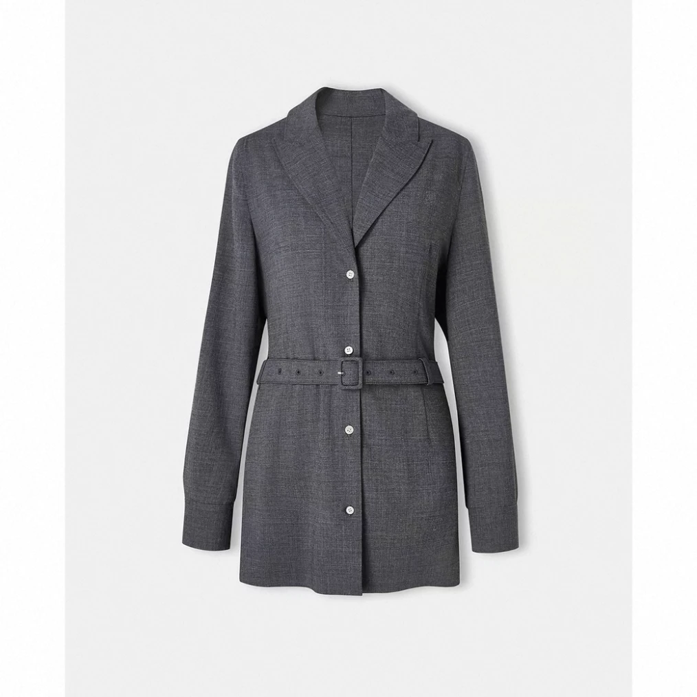 早秋新款设计师连衣裙西装外套休闲轻奢高阶灰显瘦时尚女装单排扣