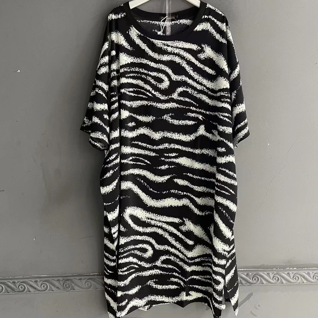 大码女装半袖宽松连衣裙