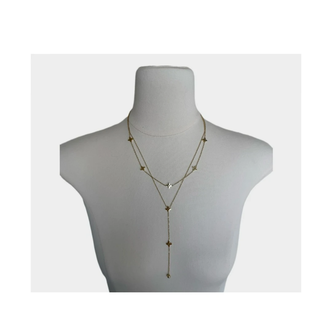 铁合金琉璃项链 【美丽加分】    幸运星双层配饰项链