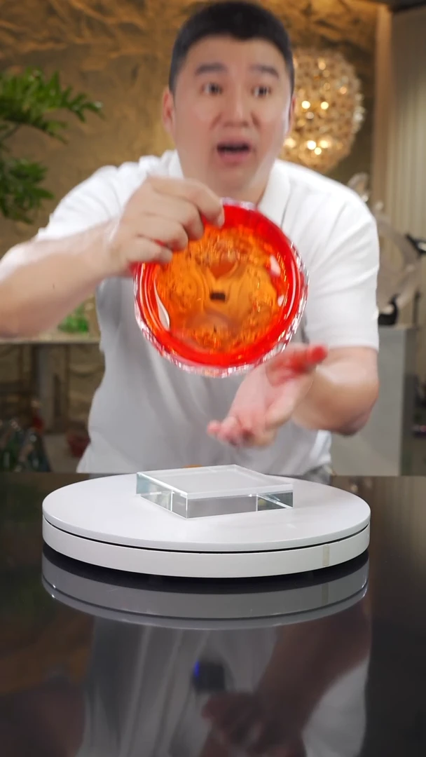 瓷片福利红色水波纹果碗