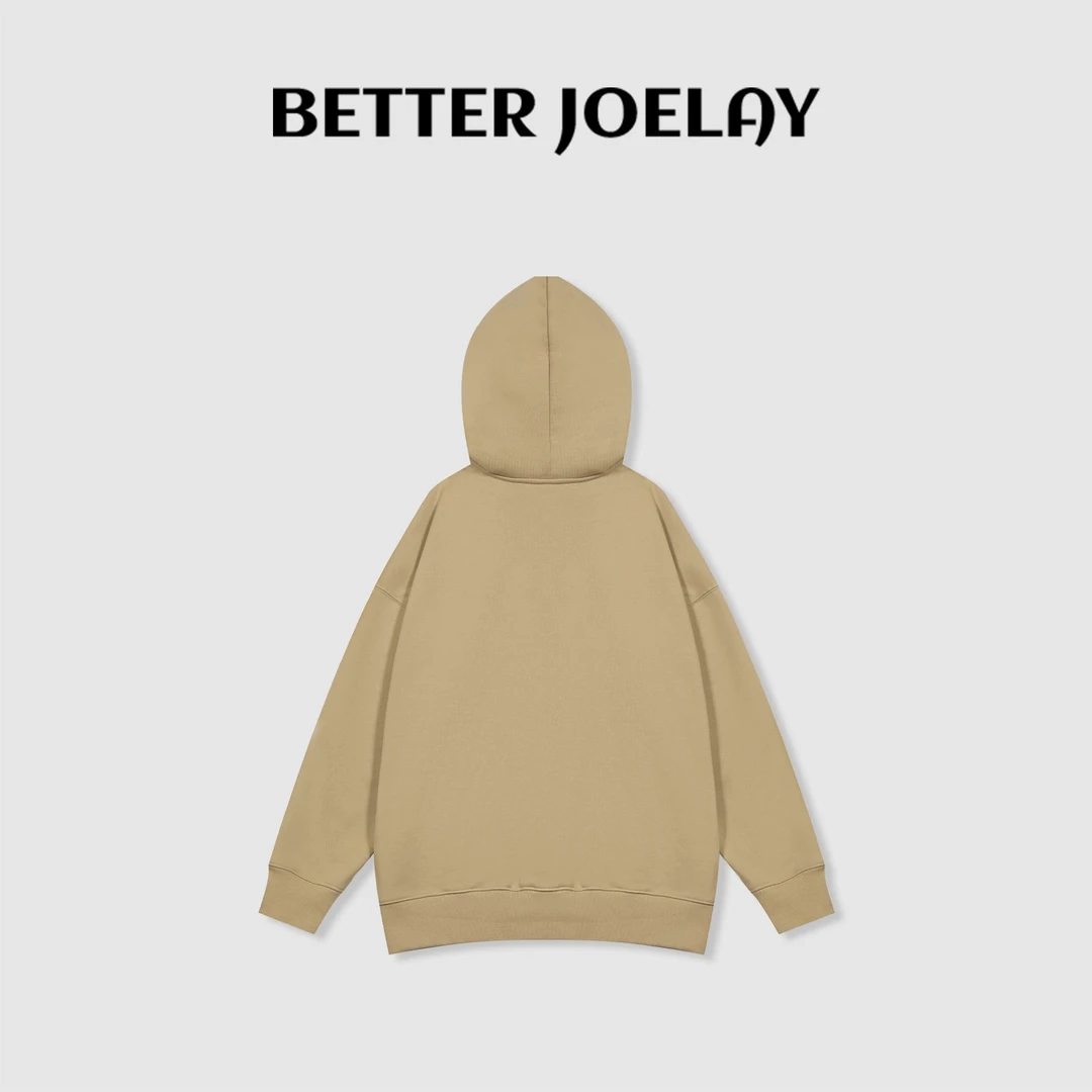 BETTERJOELAY-薄绒【日暮千里】时尚宽松套头连帽卫衣KH1565