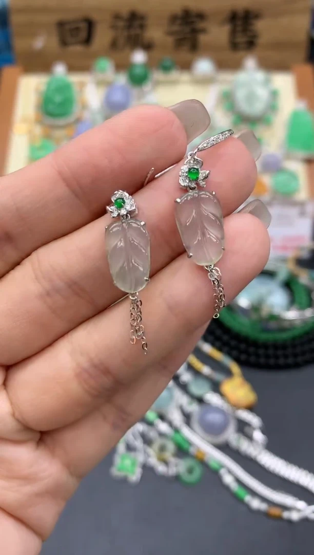 【闪购商品】翡翠耳饰18K金镶嵌368-中国好珍宝