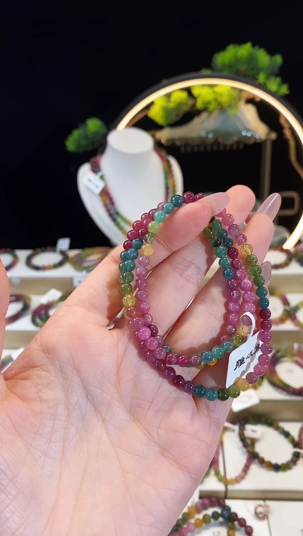 【闪购商品】碧玺手串未镶嵌G2137三圈颜色微差