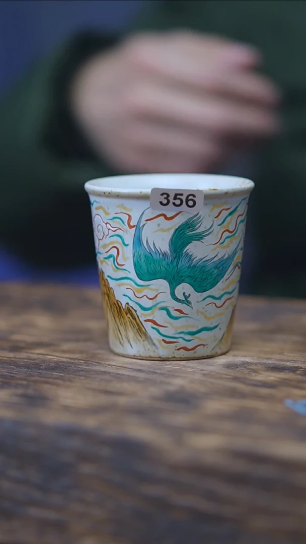 【闪购商品】356景德镇手绘青鸟单杯