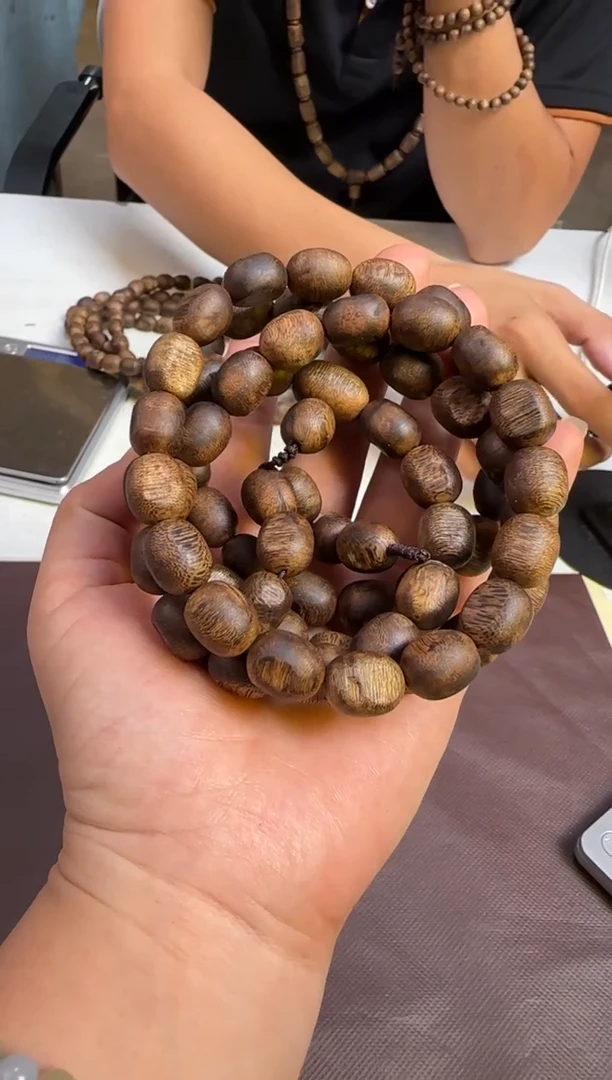 沉香手串沉水浮海南黎母山奇楠沉香熟结留疤长串40g+多样性发1