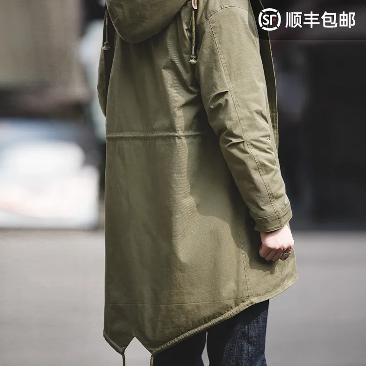 马登工装 美式复古M51鱼尾中长款风衣保暖外套连帽硬汉大衣男棉服