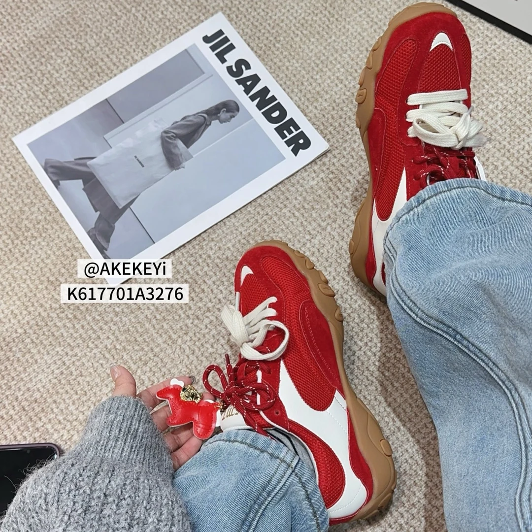 2026春季新款小马挂件网面拼接双鞋带百搭休闲阿甘鞋女A3276