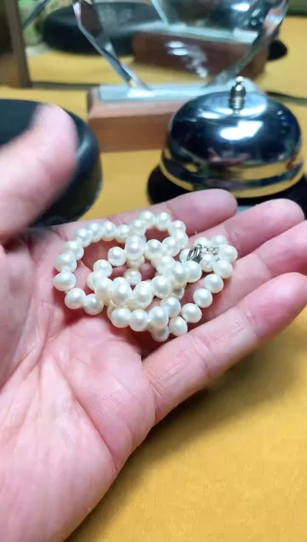 【闪购商品】淡水珍珠项链银S925镶嵌珍珠项链