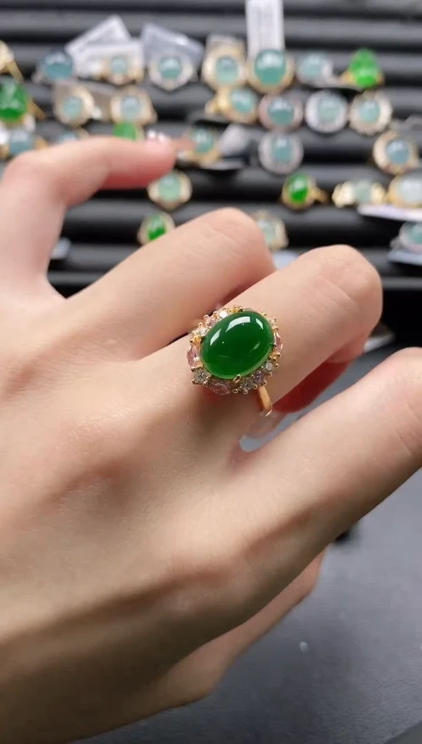 【闪购商品】翡翠戒指银S925镶嵌11111