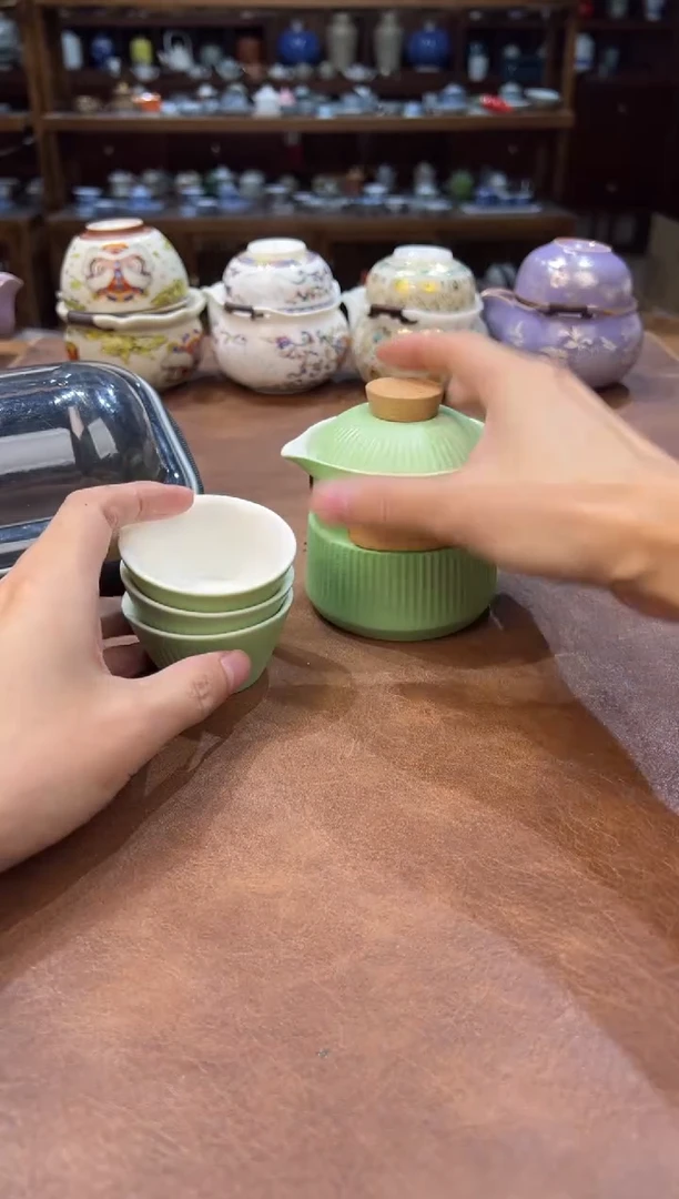 真的很便宜超好看会开片的旅行茶具