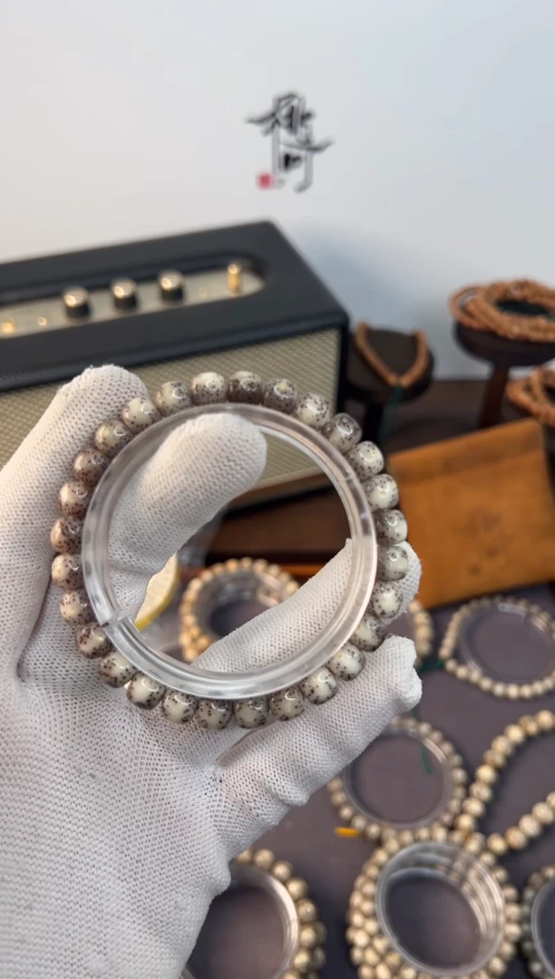 手串星月菩提海南同枝果石玉料粉冰糖单圈8*7