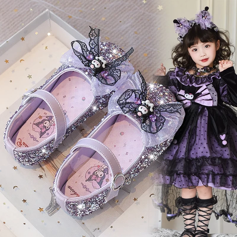 ABC库洛米女童鞋水晶鞋2025新款儿童公主鞋演出皮鞋女孩洋气单鞋