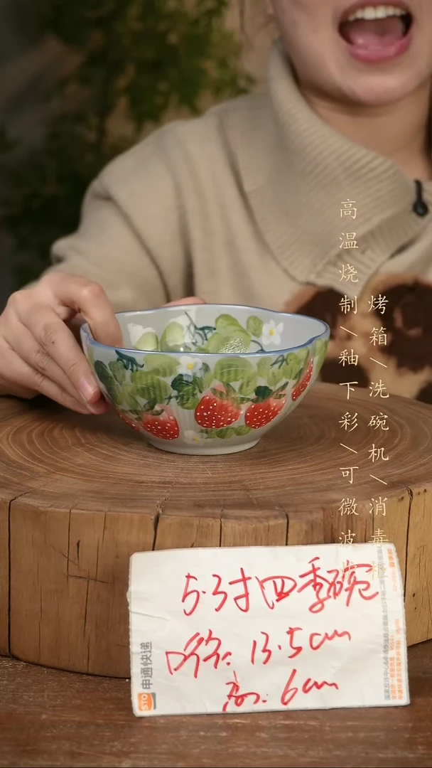 碗瓷景德镇手工手绘高温瓷釉下彩