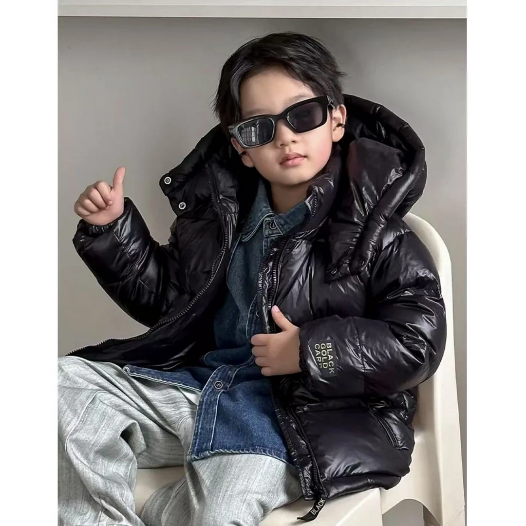 爆款黑金儿童男女秋冬加厚保暖时尚洋气潮流外套