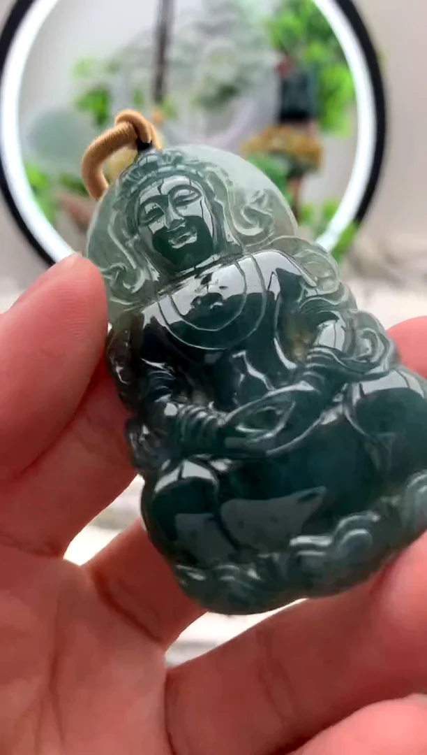 【闪购商品】翡翠颈饰18K金镶嵌观音【品质一般能接受再拍】