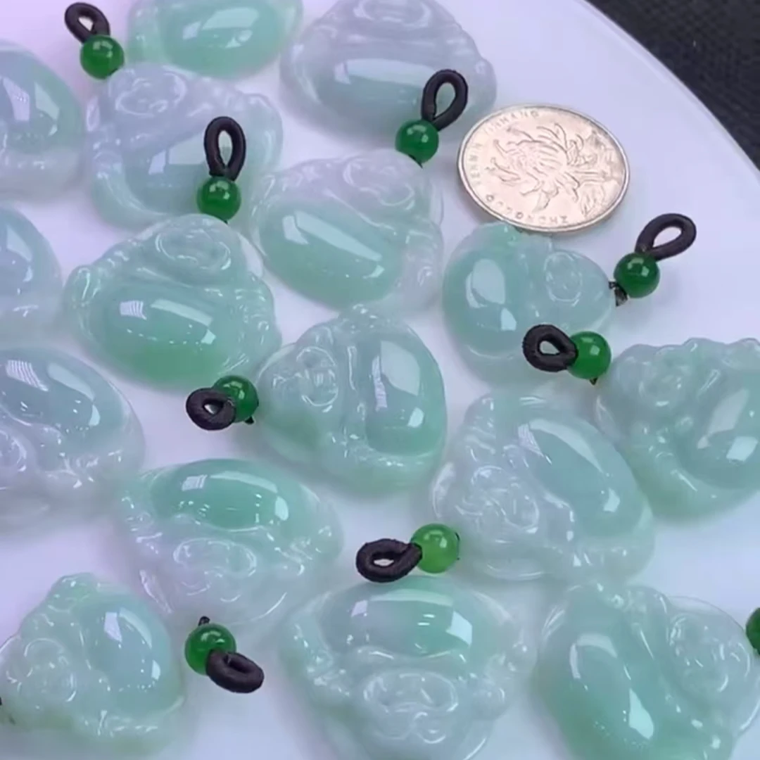 缅料a货翡翠~阳绿佛公【多样性发起一】