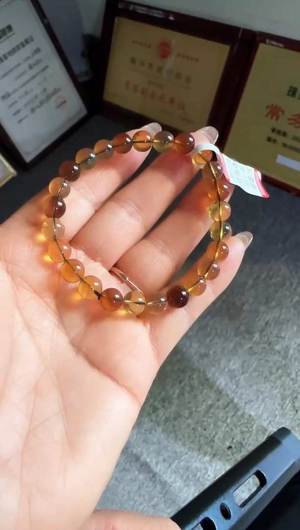手链琥珀未镶嵌#19缅甸琥珀多宝手串7mm