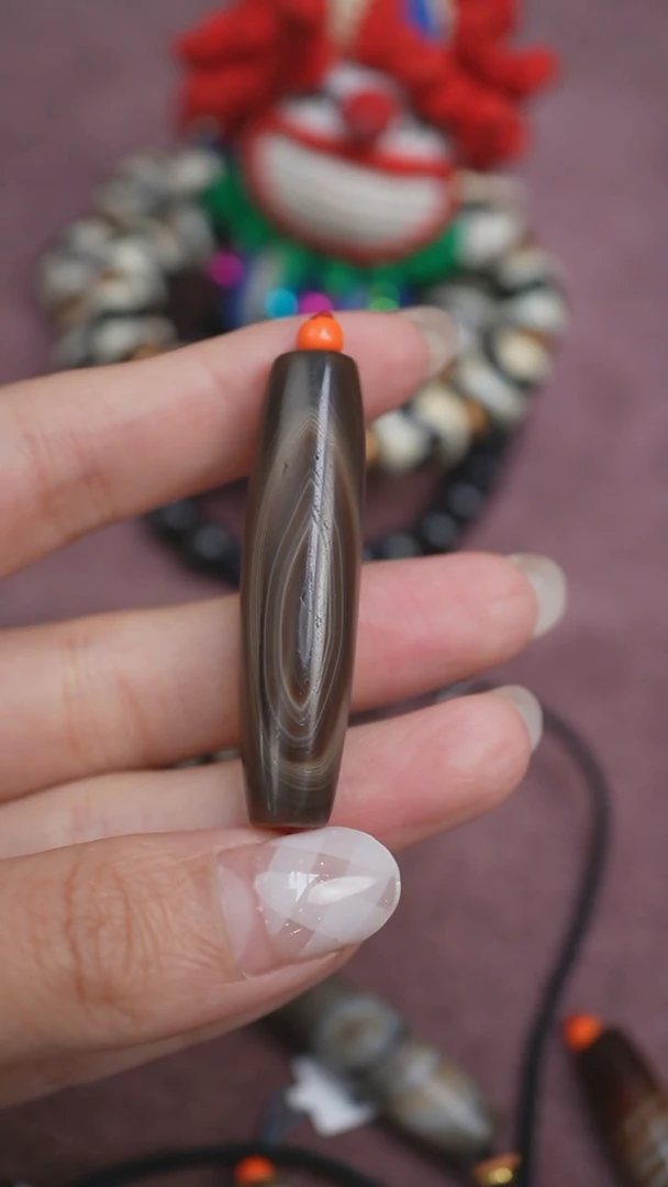 玛瑙/玉髓颈饰未镶嵌蚀花玛瑙珠定制编绳