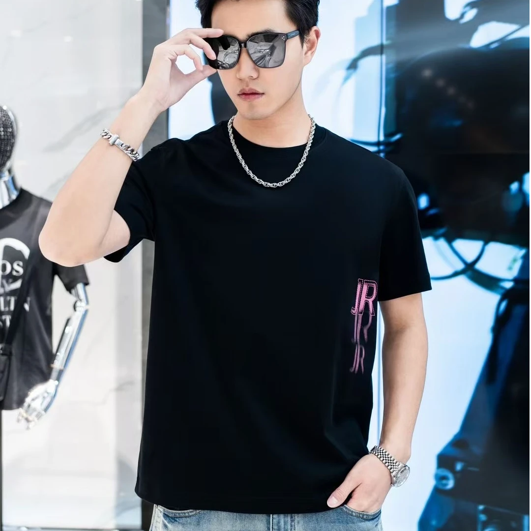 【汇佳服饰】ZA0125-夏季新款男宽松时尚字母印花圆领休闲短袖T恤