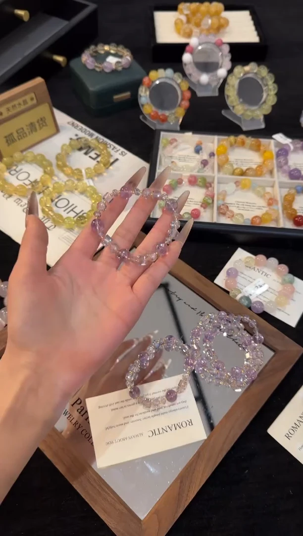 合金手链水晶紫水晶手链x3352