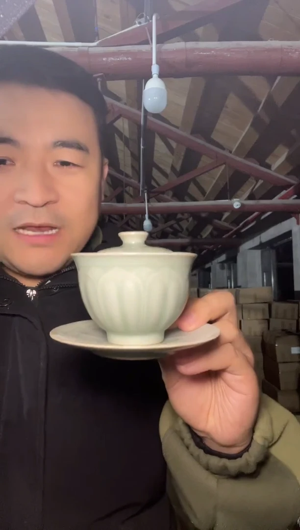 仿古步步生莲小盖碗1套