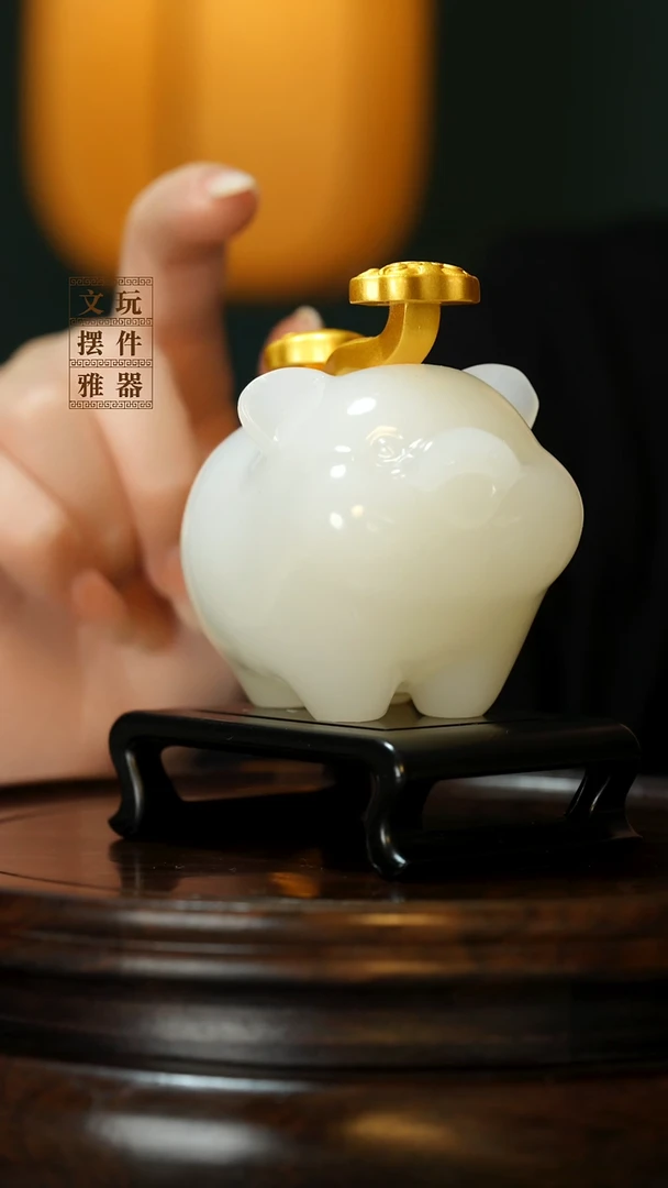 玉《诸事如意》手把件摆件