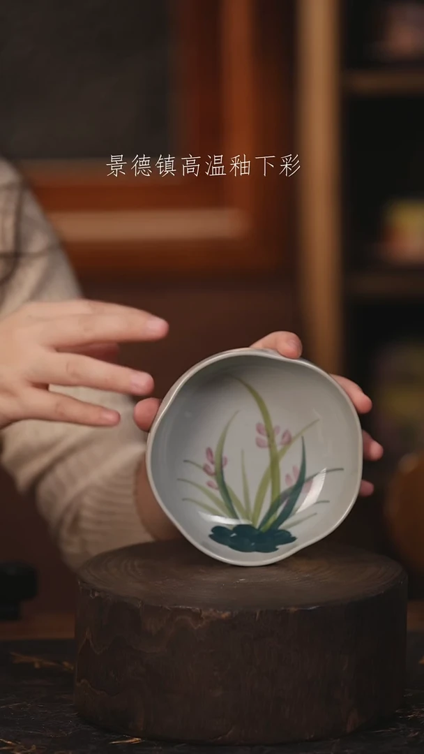 陶瓷景德镇高温釉下手绘陶瓷@L189@