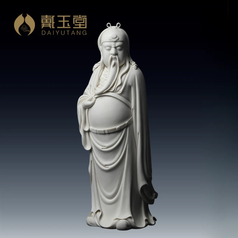 戴玉堂陶瓷摆件文关公像德化白瓷雕塑艺术品林建平家居装饰品