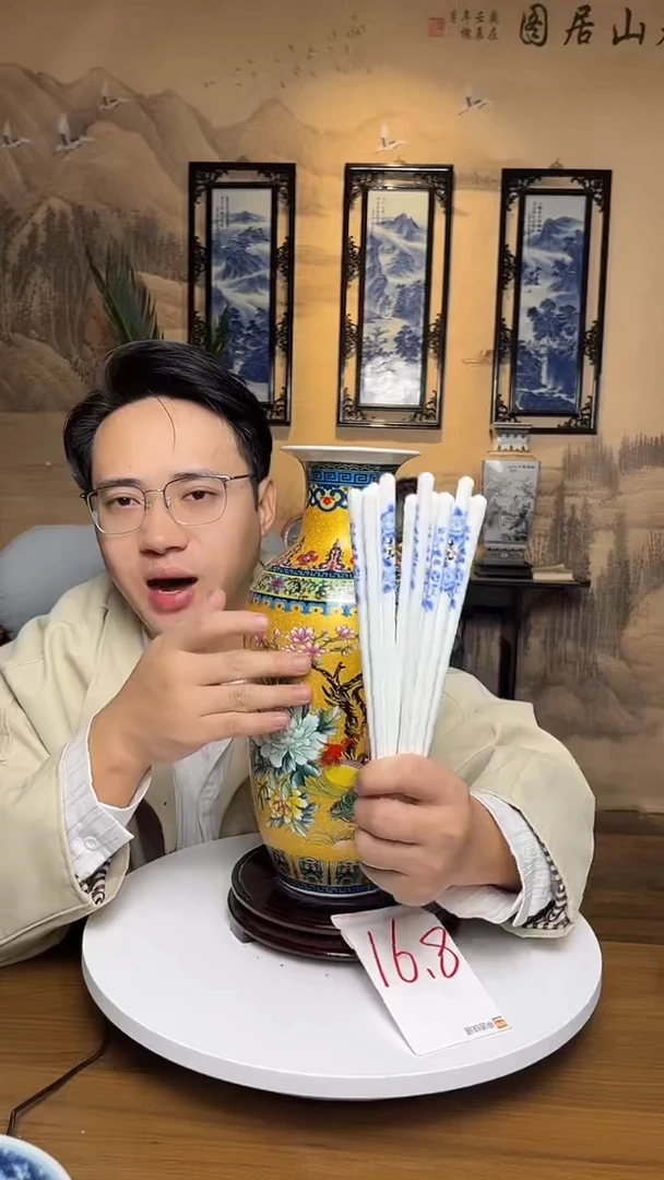 摆件高温陶瓷筷子5双