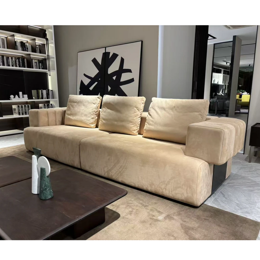 芬迪吐司沙发直排8F08意式别墅磨砂绒布