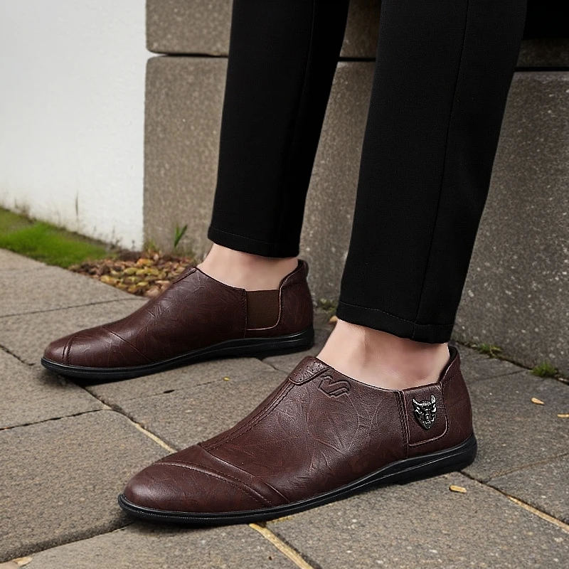【富贵鸟正品】皮鞋男新款百搭轻便高级感潮一脚蹬简约时尚通勤皮鞋