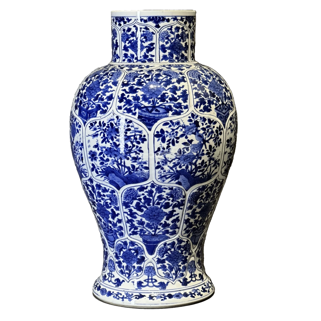 25153107y青花花卉纹观音樽