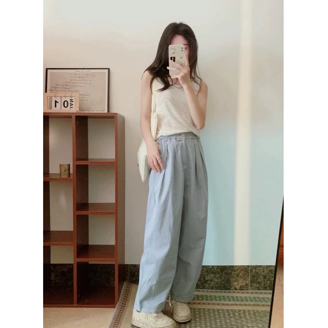 汉麻竹节纱外穿内搭背心吊带女2025夏新款多色24359