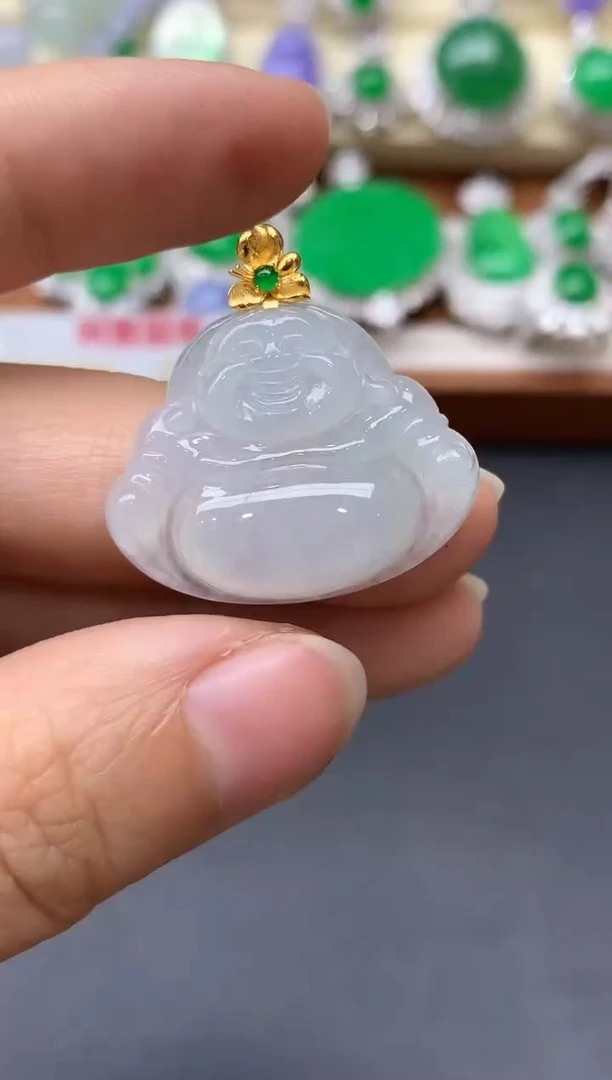 颈饰18K金镶嵌翡翠207-中国好珍宝