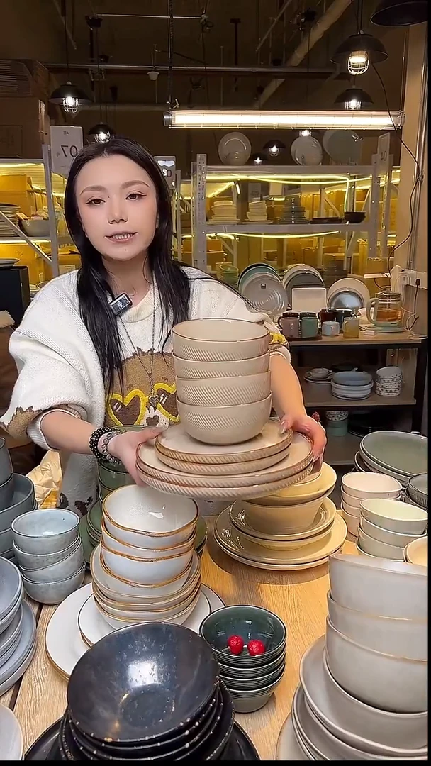 瓷39福利（八件套）外贸尾货窑变釉下彩默外微瑕