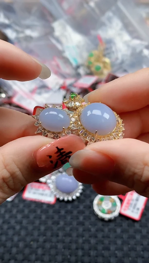 银S925镶嵌戒指翡翠天然A货缅甸翡翠