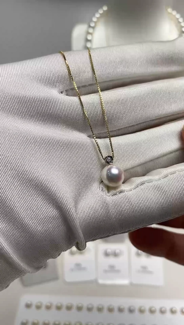 【闪购商品】海水珍珠吊坠(不含链)18K金镶嵌天女戴妃8.0-9.0吊坠