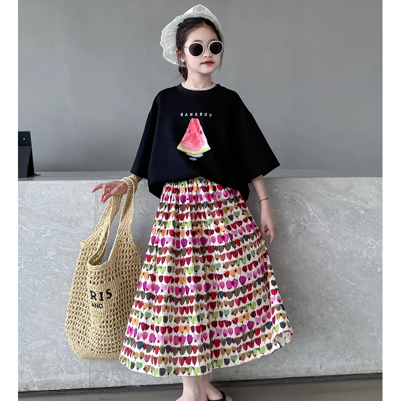 儿童裙子女2025新款夏季百搭休闲女童半身裙洋气女孩碎花夏装裙子