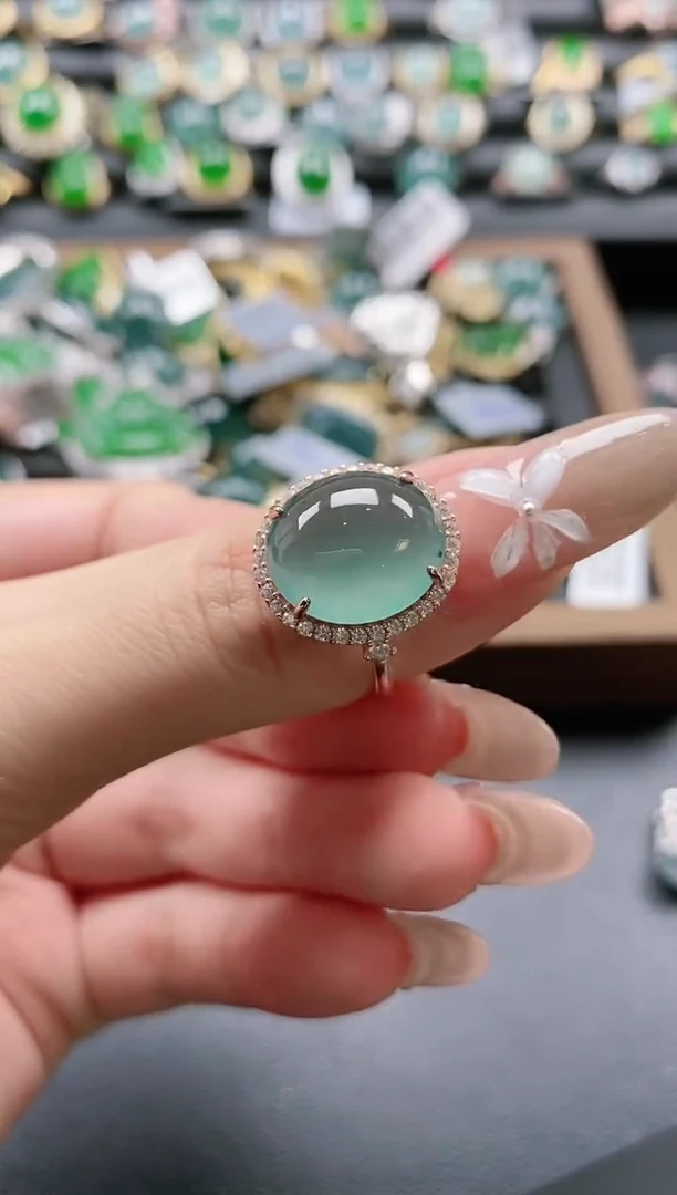 【闪购商品】翡翠戒指银S925镶嵌51511