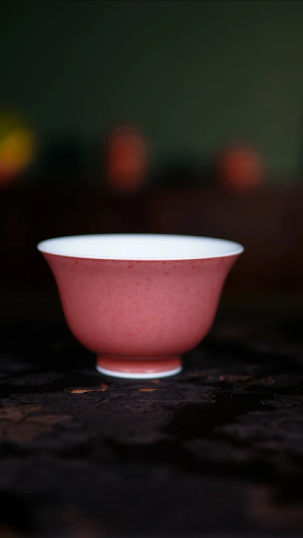 杯子哈*景德镇纯手工豇豆红