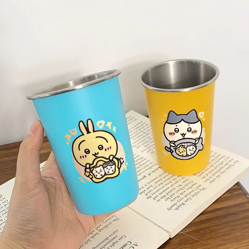 吉伊卡哇漱口杯可爱儿童情侣牙缸卡通杯子漱口杯304不锈钢家用杯