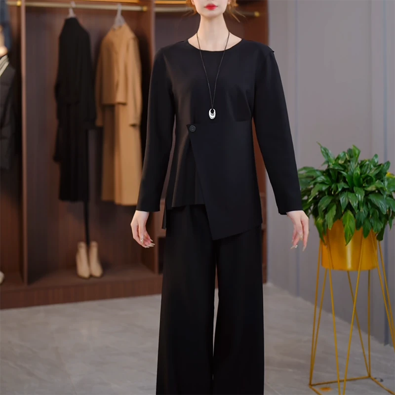 25058春季新款时尚简约气质显瘦真二件套