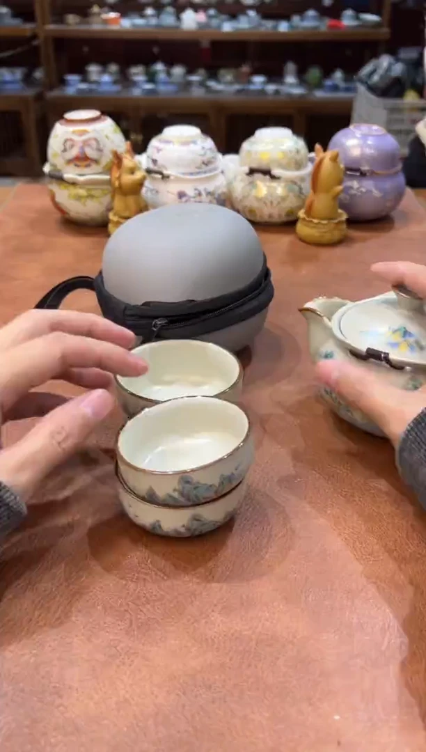 真的很便宜会开片的旅行茶具