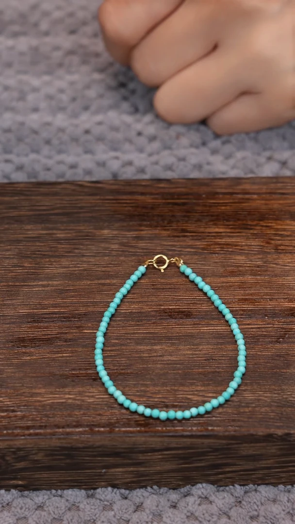 银S925镀金镶嵌绿松石手链111111