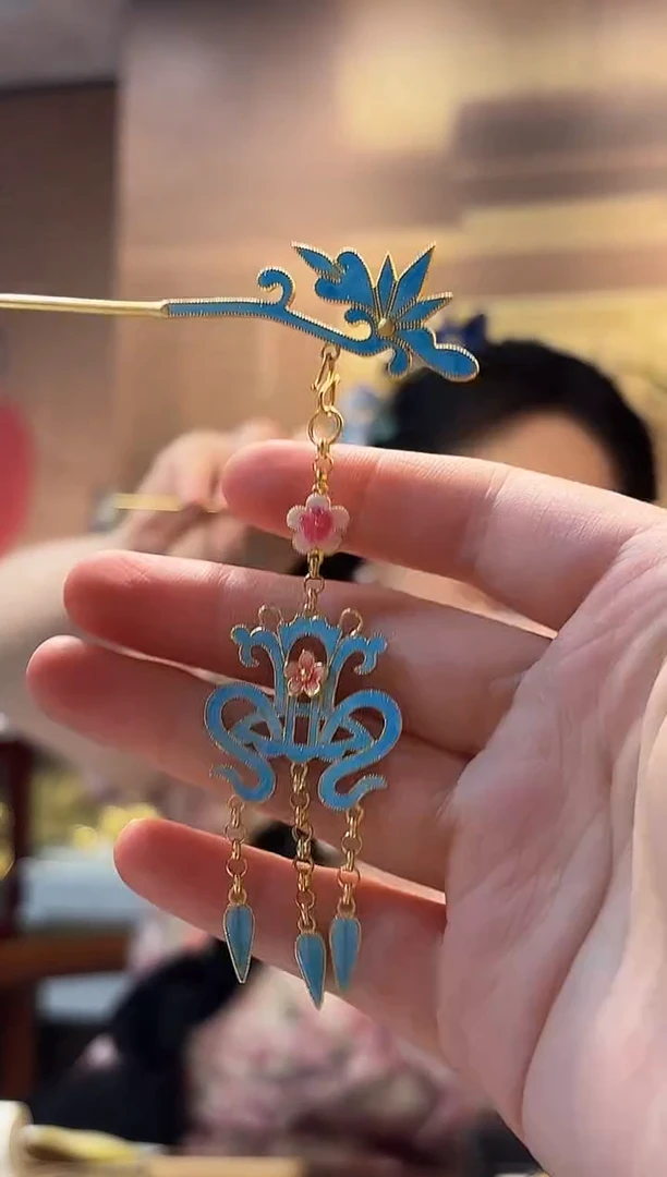 无925银珐琅发簪/件