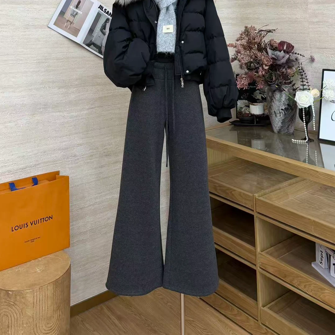 【Lu+咩咩裤】中古老钱风高级垂感屁盖裤子-9099