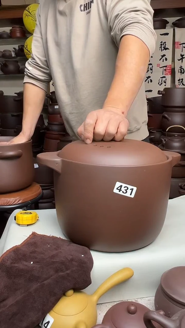 宜兴紫砂微瑕8升筒锅微瑕431
