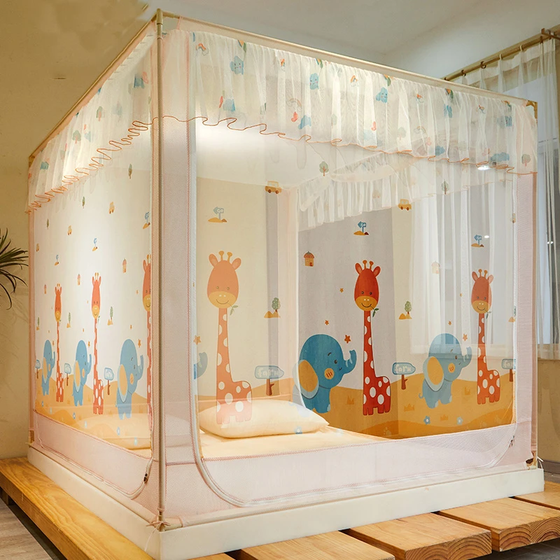防蚊加厚单人新款高级免安装折叠蚊帐家用卧室蒙古包防摔儿童加密