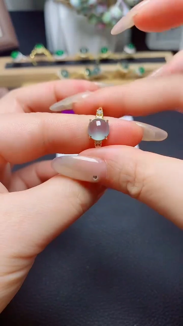 翡翠戒指银S925镶嵌天然翡翠A货s925银镶